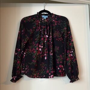 CeCe Pink Long Sleeve Ruffled Blouse